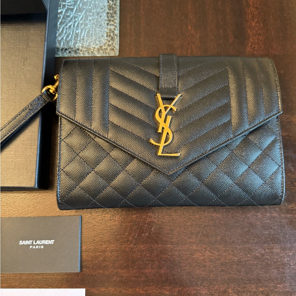 YSL Saint Laurent envelope flap clutch- perfect condition!